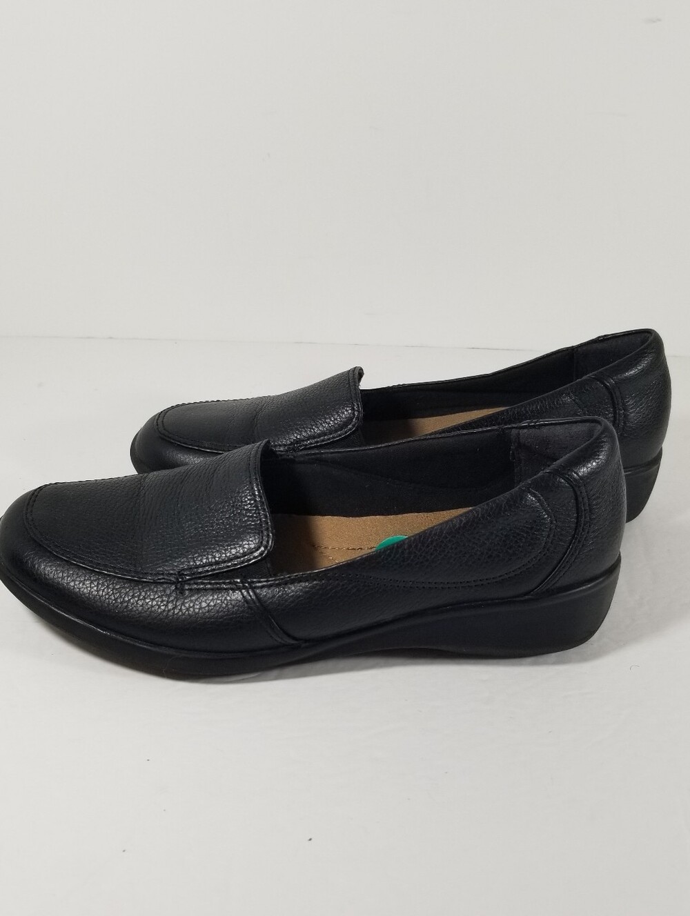 Clarks Collection Shoes Women's Size 7.5M Slip On Wedge Loafers Comfort Leather